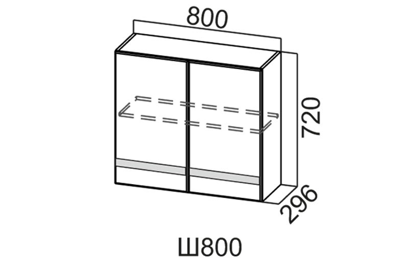 Шкаф Навесной «Соло 800 / 720» 