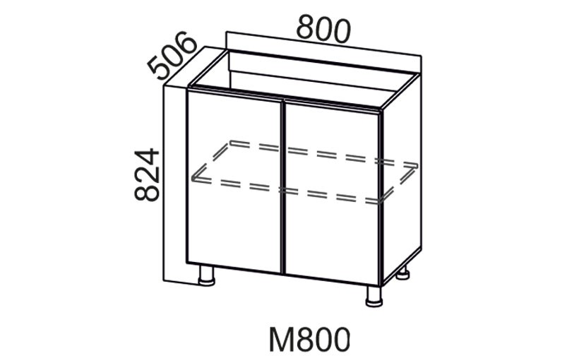 Стол-рабочий «Геометрия М800» Под Мойку 